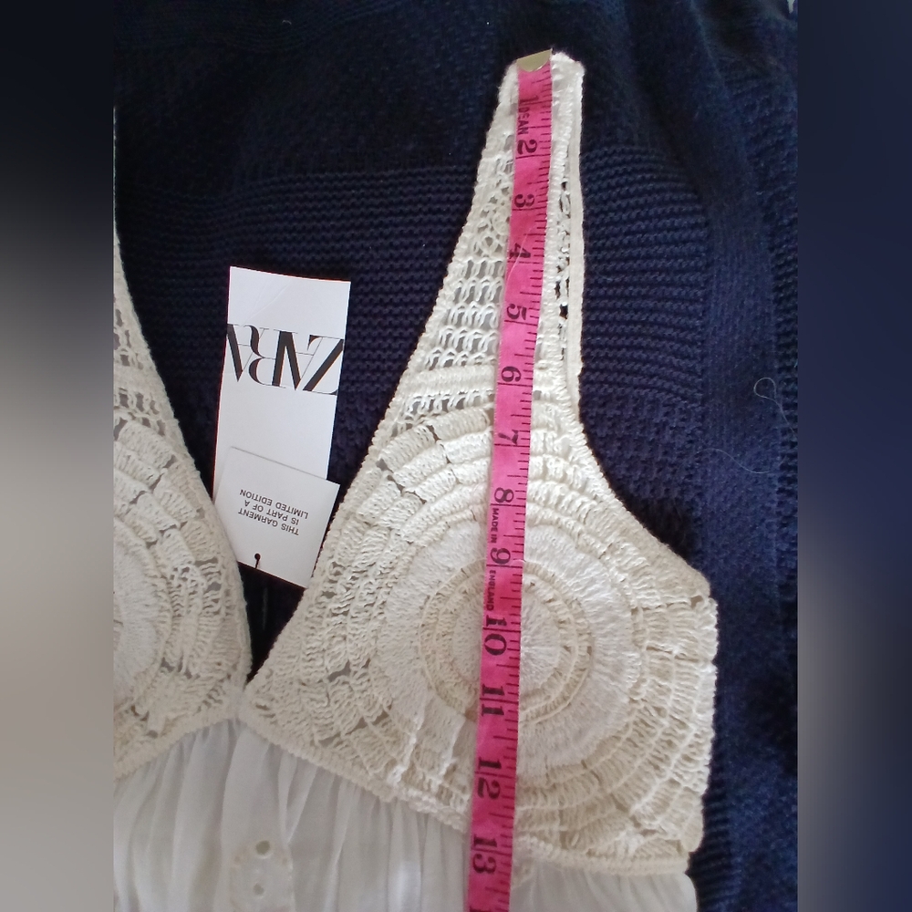 Nwt. Ltd Ed. Elegant Boho Cream/off White Lined Maxi Embroidery & Crochet Dress - Picture 5 of 16